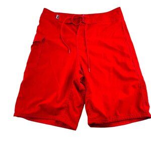 Reef‎ Men's Swim Trunks Board Shorts Red size 32 unlined cargo pocket